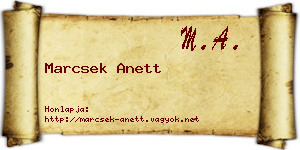 Marcsek Anett névjegykártya