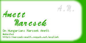 anett marcsek business card